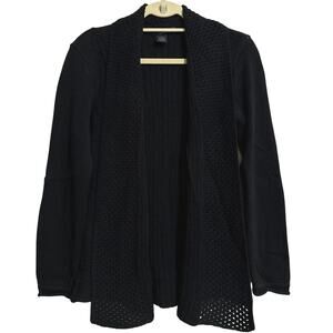 89th & Madison Small black crochet cardigan